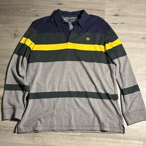 Chaps Ralph Lauren Men's Rugby Shirt Long Sleeve Striped Polo Size L